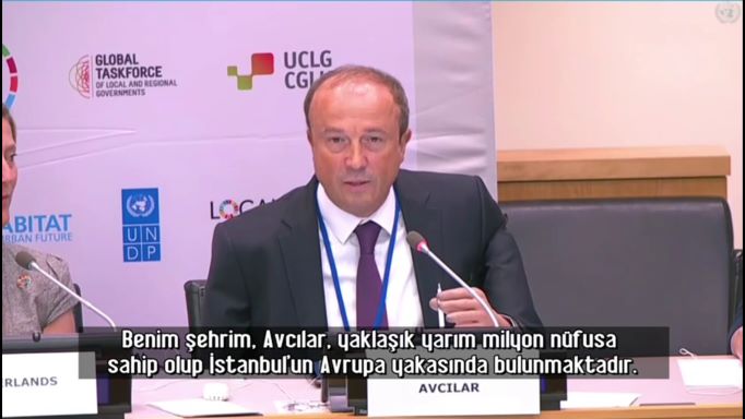 Avcılar Mayor Turan Hançerli spoke at the United Nation