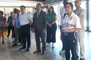 Marmara Grubu Vakfı Genel Sekreteri Sezgin Bilgiç Çin Komünist Partisi'nin Tai'an Bölgesi Genel Sekreteri Zhang Ying ile Tai'an Kalkınma Alanını ziyaret etti